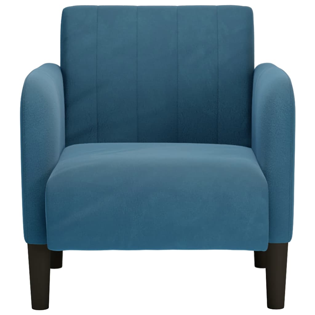 Divano Sedia con Braccioli Blu 54 cm in Velluto