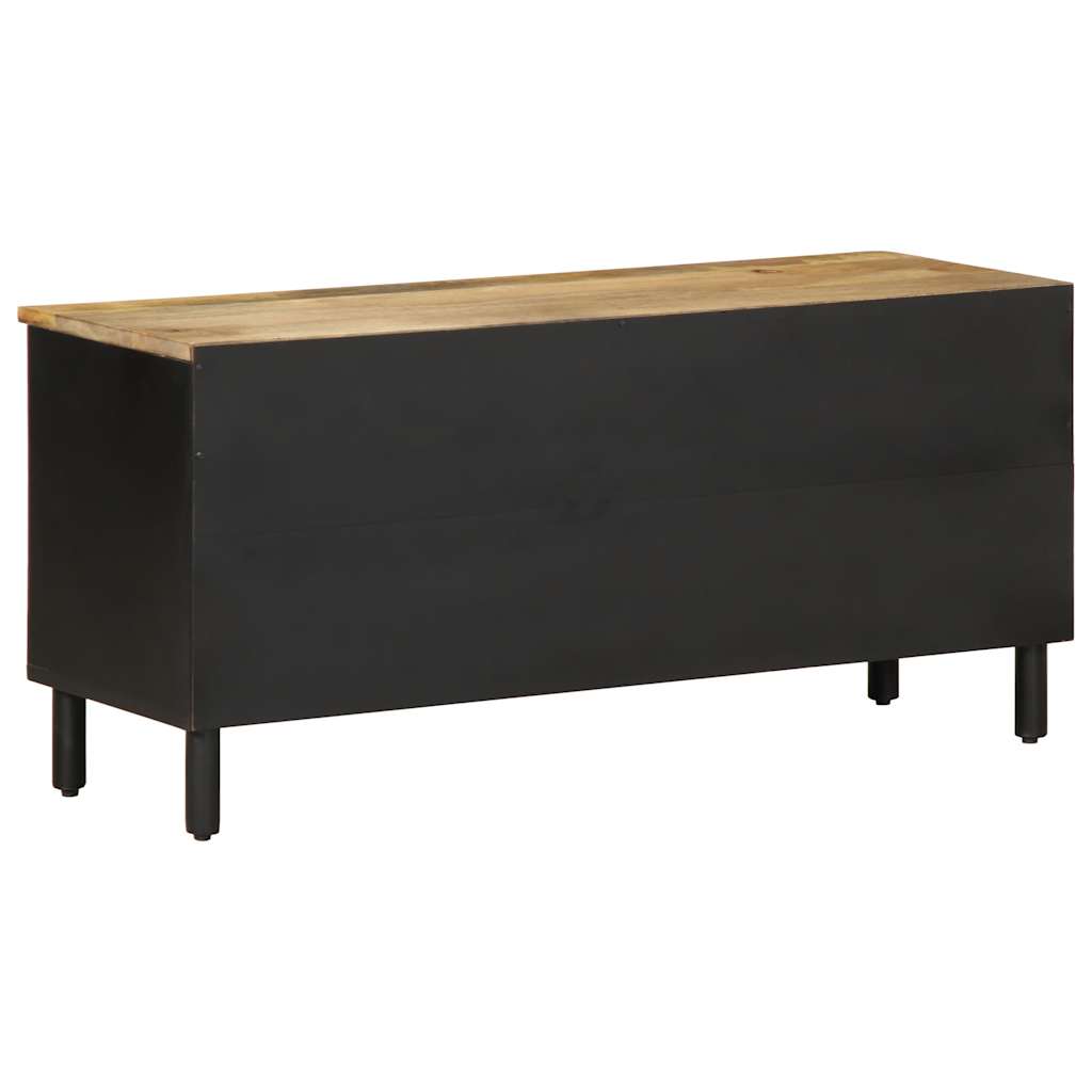 Mobile Porta TV Nero 100x33,5x46 cm Legno Massello Mango Grezzo - homemem39