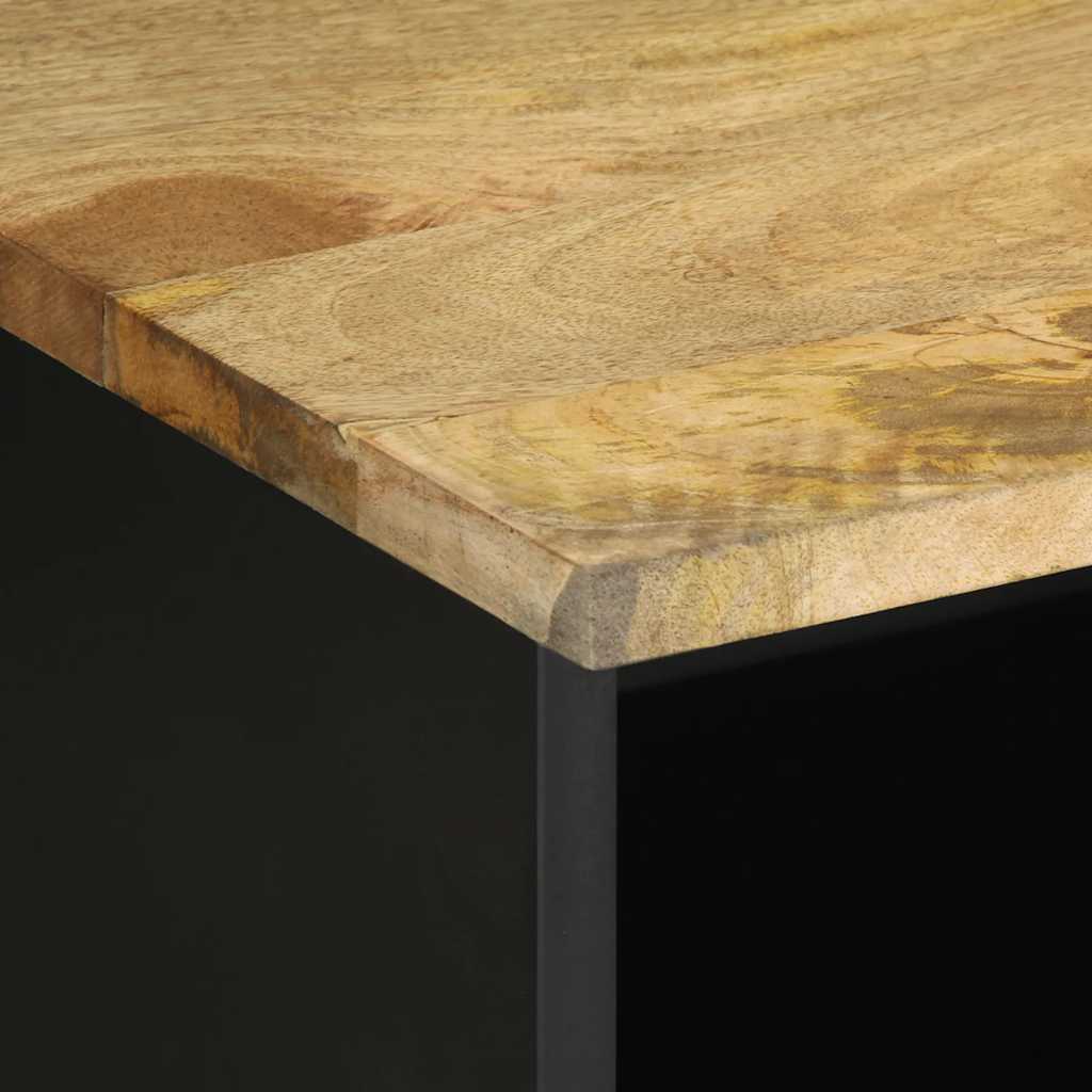 Mobile Porta TV Nero 100x33,5x46 cm Legno Massello Mango Grezzo - homemem39