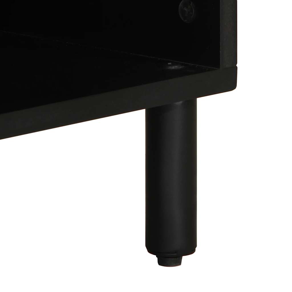 Mobile Porta TV Nero 100x33,5x46 cm Legno Massello Mango Grezzo - homemem39