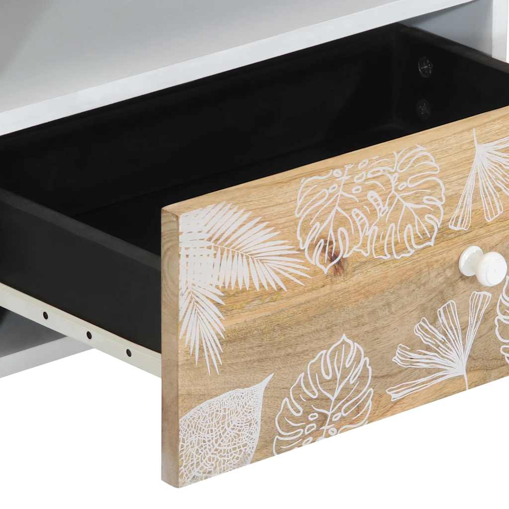 Mobile Porta TV 80x33,5x46 cm in Legno Massello di Mango - homemem39