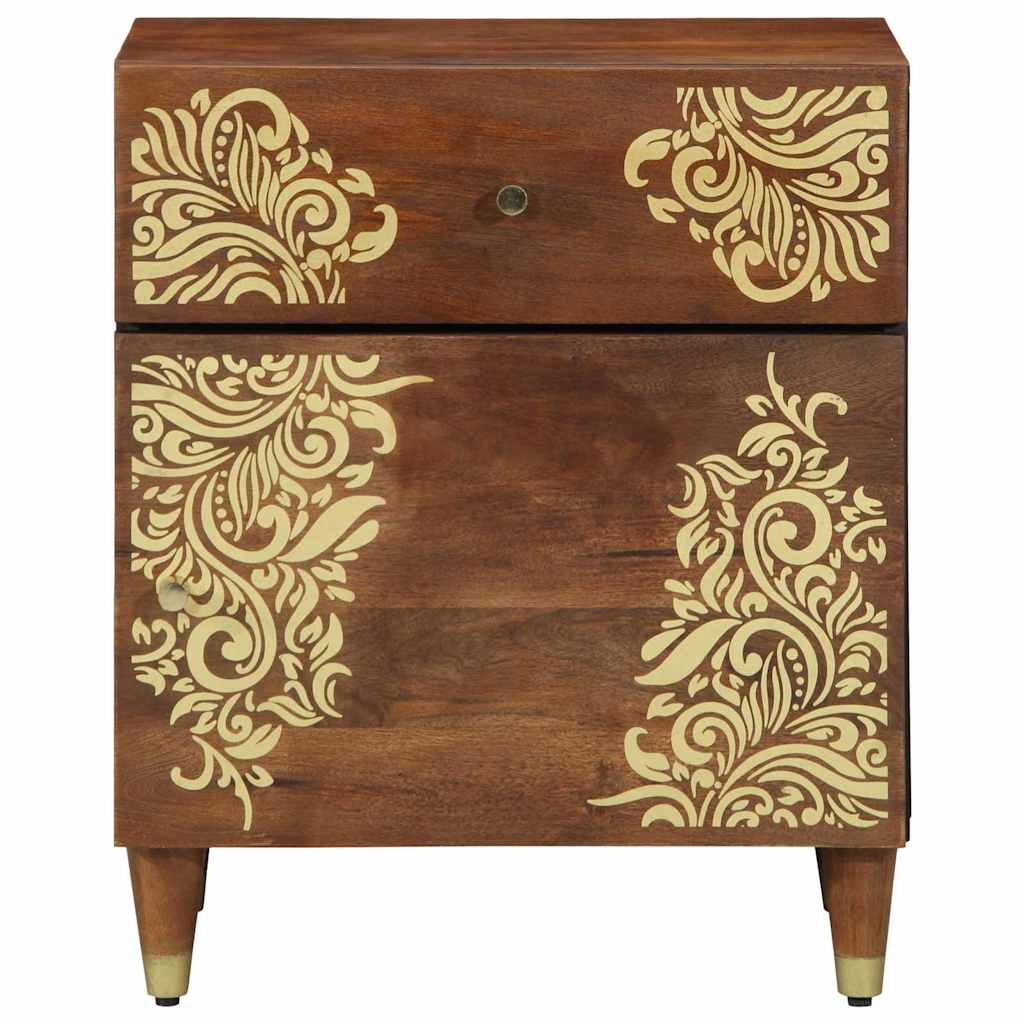 Armadio da Notte con cassetto marrone ambrato 50 x 33 x 60 cm