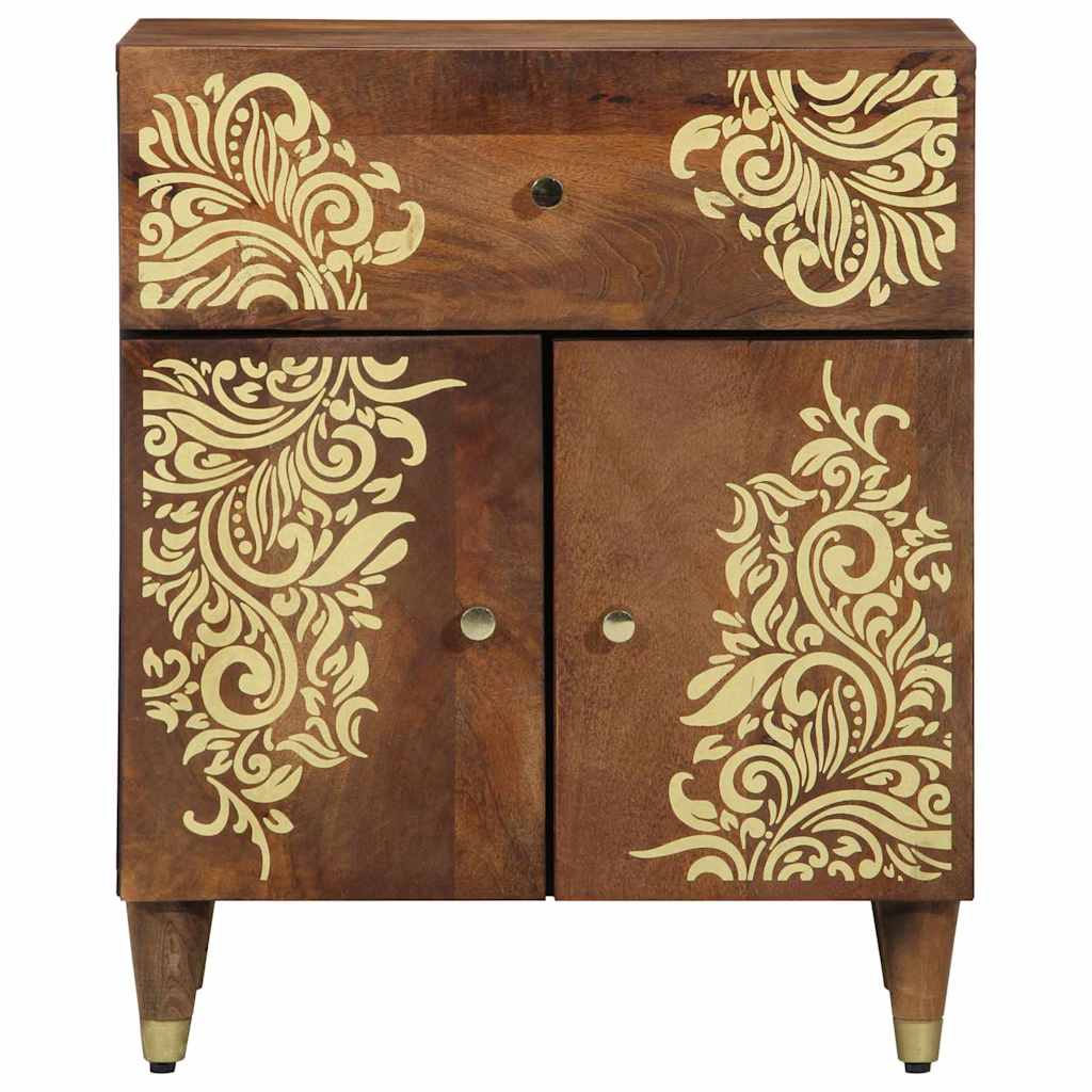 Armadio da Notte con cassetto marrone ambrato 50 x 33 x 60 cm