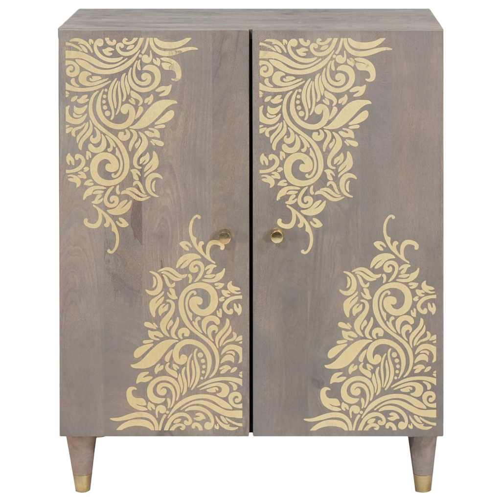 Credenza Grigio e Oro 60 x 33 x 75 cm Legno di mango massello - homemem39