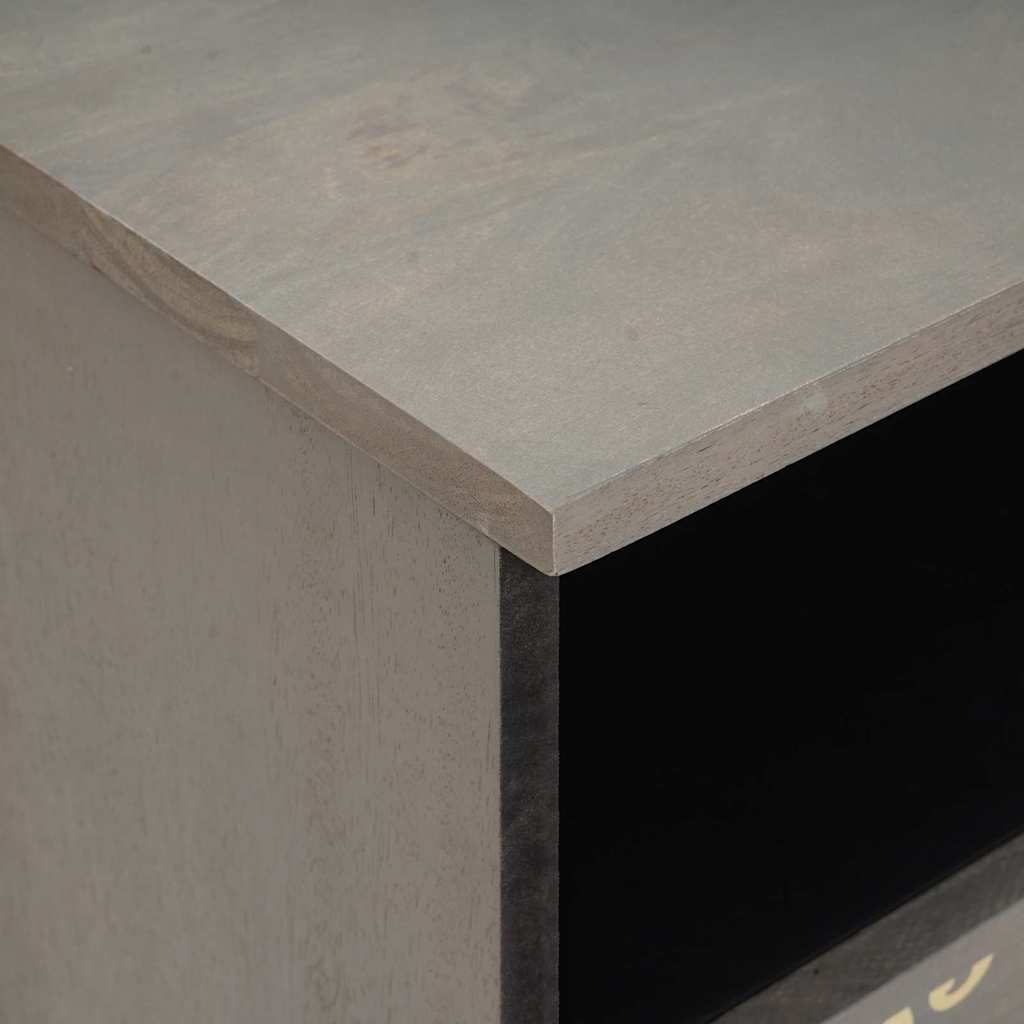 Armadio da Notte Grigio 40 x 33 x 46 cm legno massello di mango
