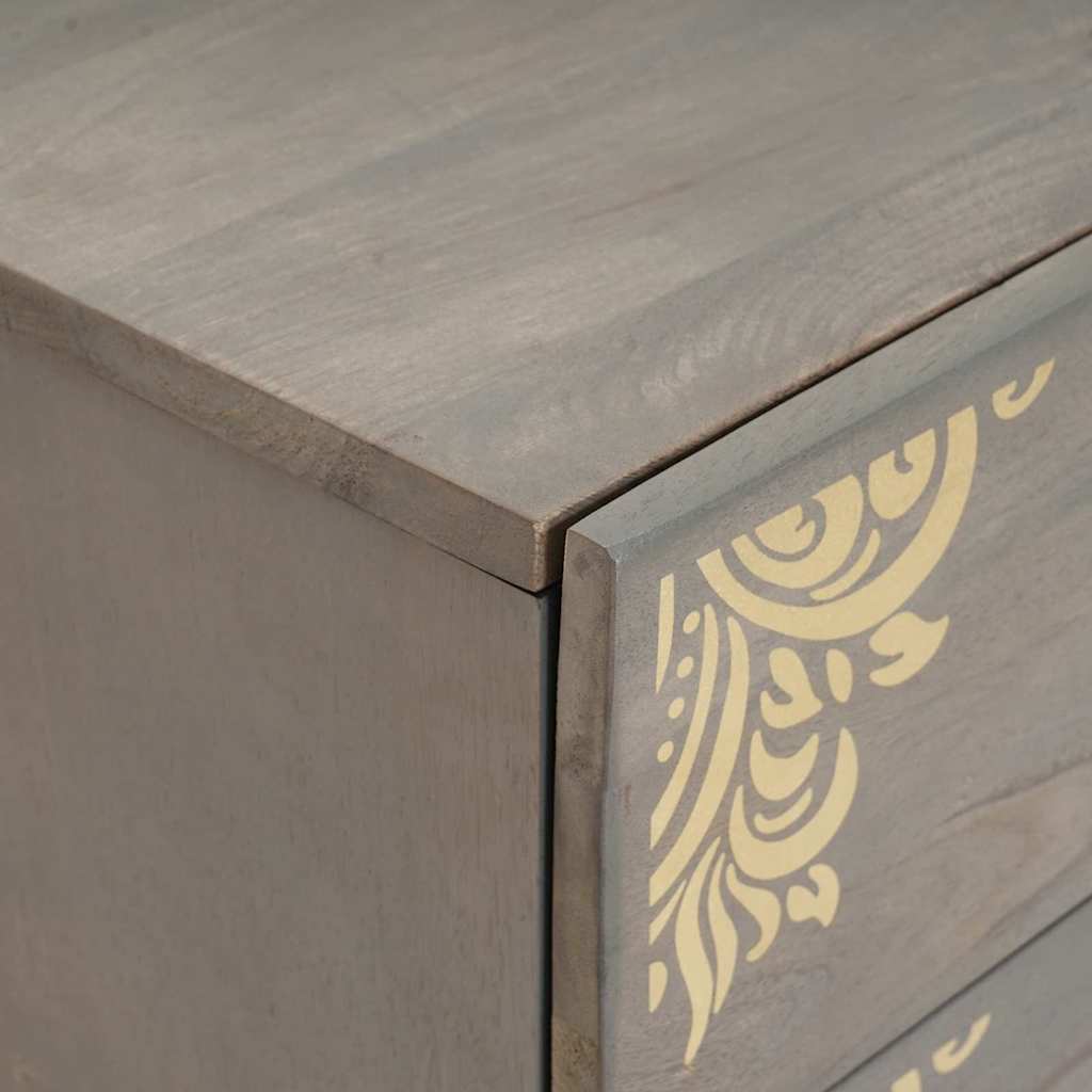 Armadio da Notte Grigio 50 x 33 x 62 cm legno massello di mango