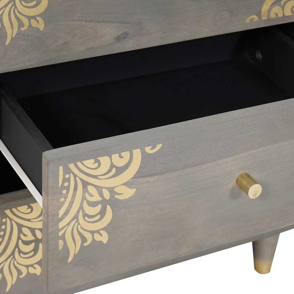 Armadio da Notte Grigio 50 x 33 x 62 cm legno massello di mango