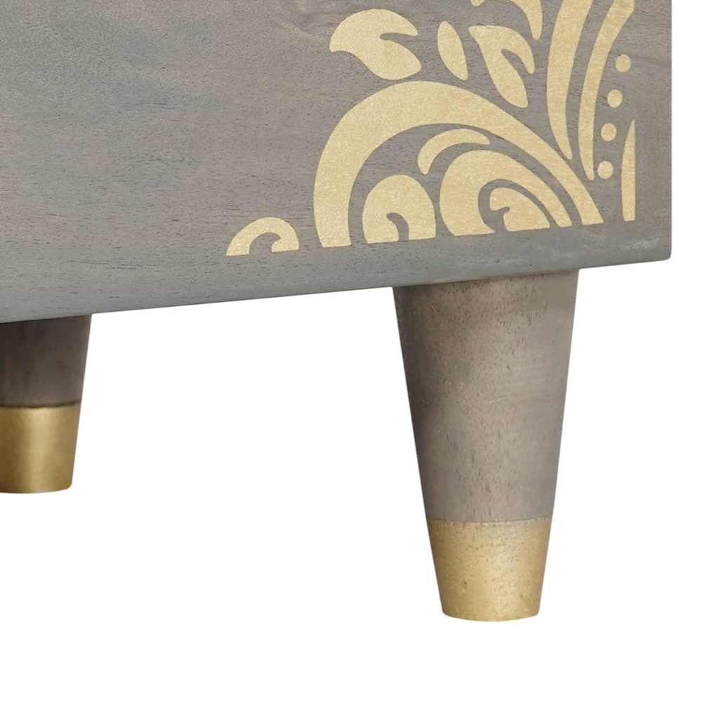 Armadio da Notte Grigio 50 x 33 x 62 cm legno massello di mango