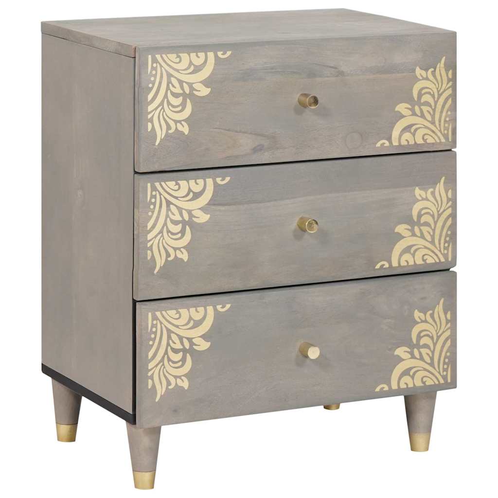 Armadio da Notte Grigio 50 x 33 x 62 cm legno massello di mango