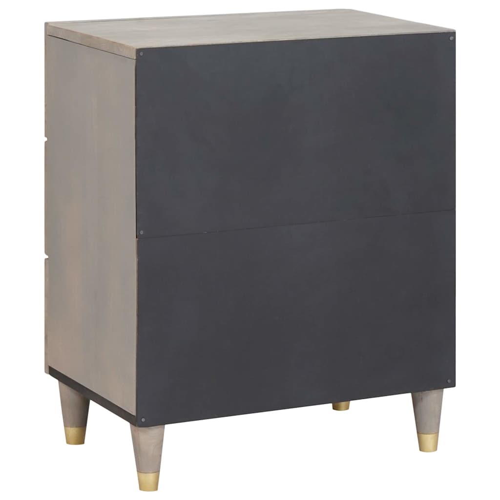 Armadio da Notte Grigio 50 x 33 x 62 cm legno massello di mango