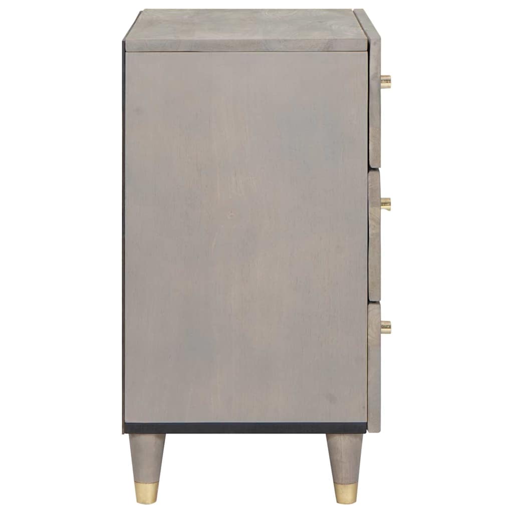 Armadio da Notte Grigio 50 x 33 x 62 cm legno massello di mango