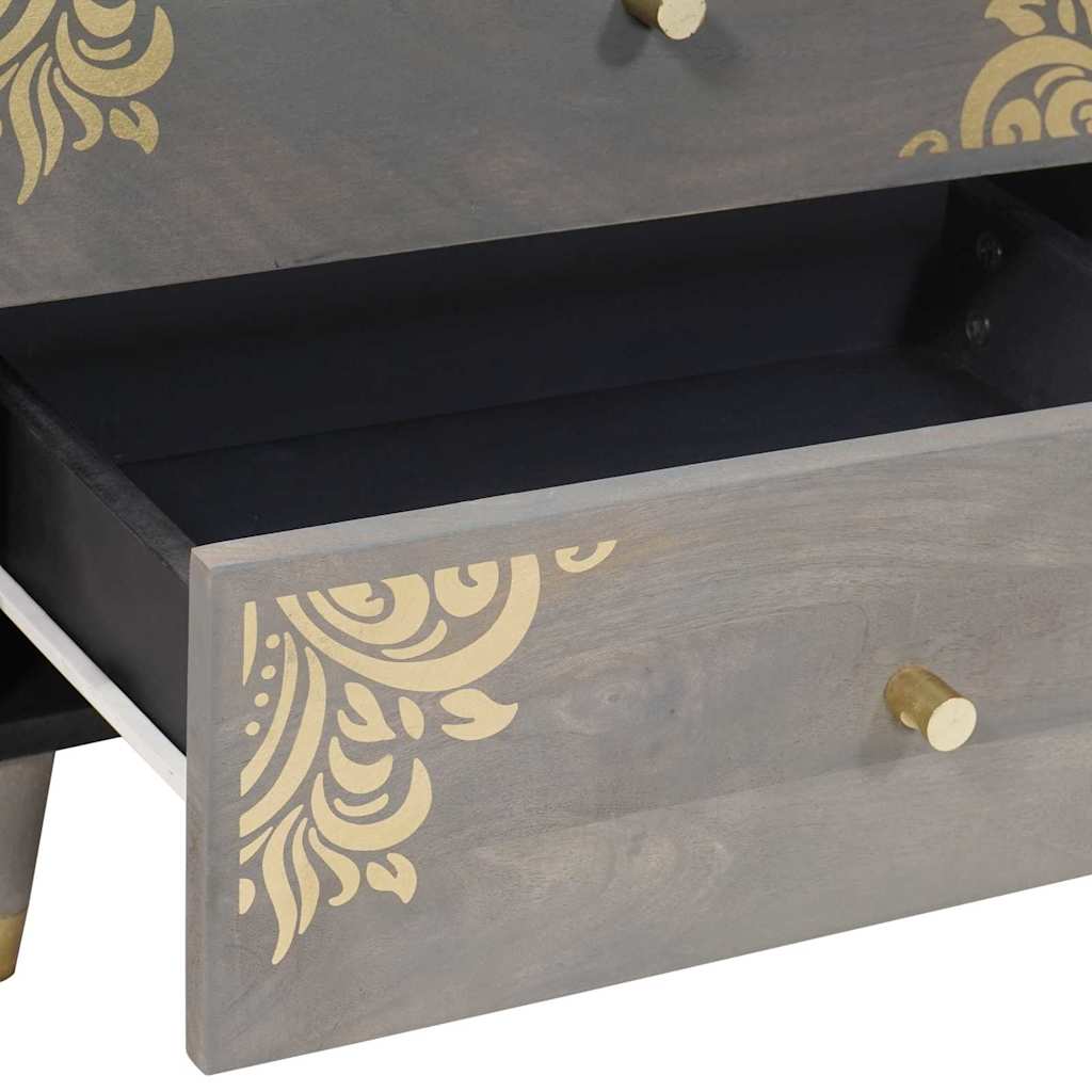 Armadio da Notte Grigio 50 x 33 x 62 cm legno massello di mango