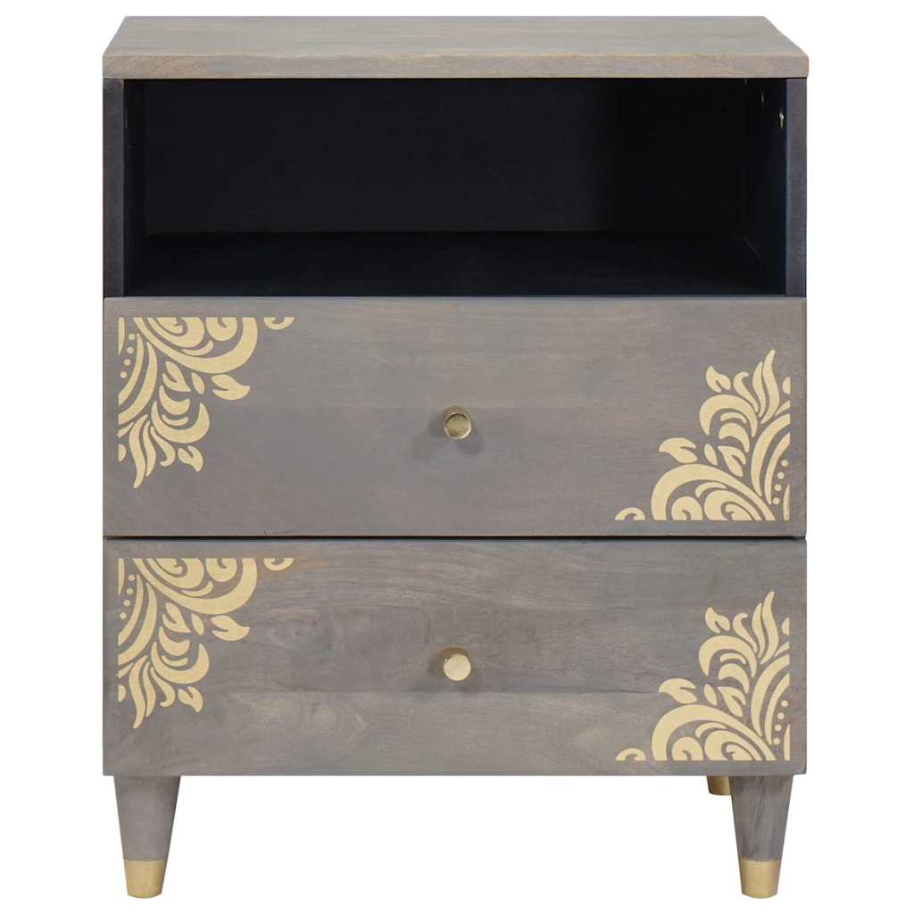 Armadio da Notte Grigio 50 x 33 x 62 cm legno massello di mango