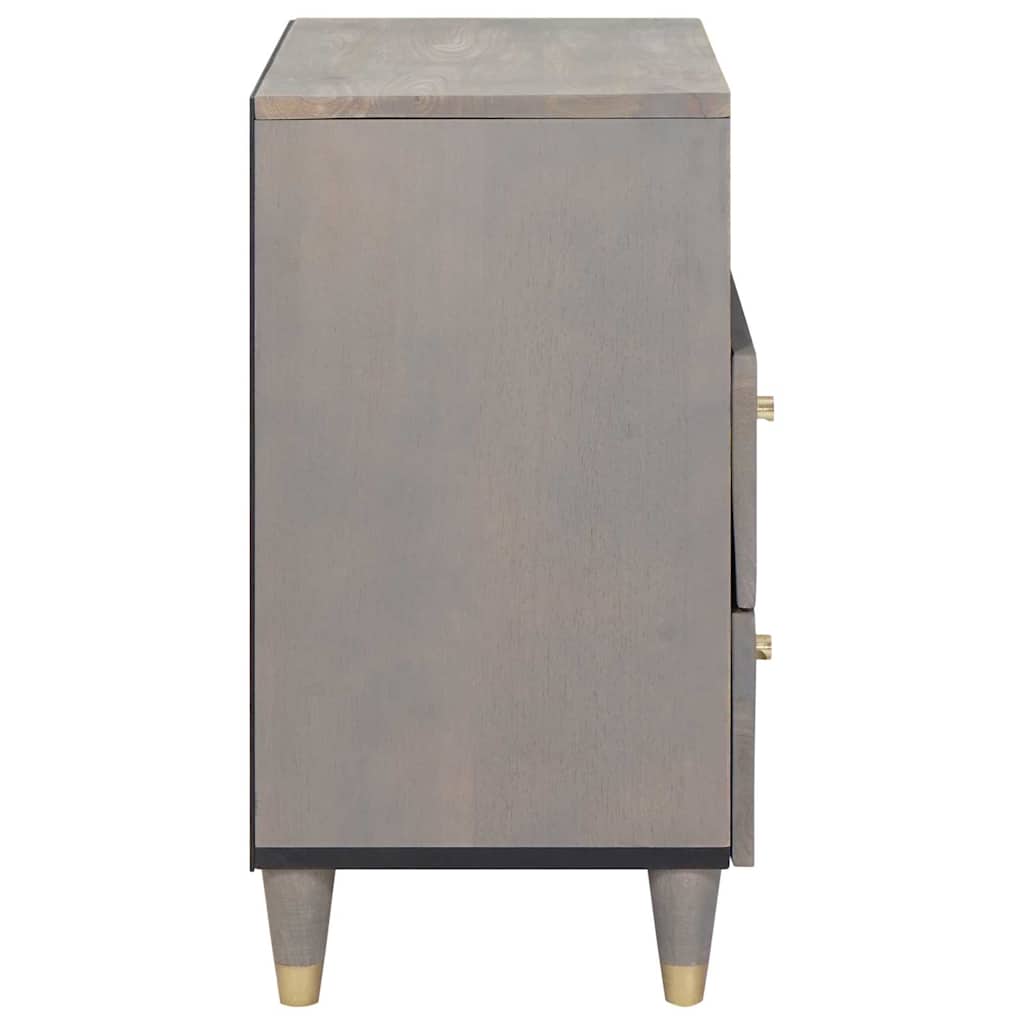 Armadio da Notte Grigio 50 x 33 x 62 cm legno massello di mango