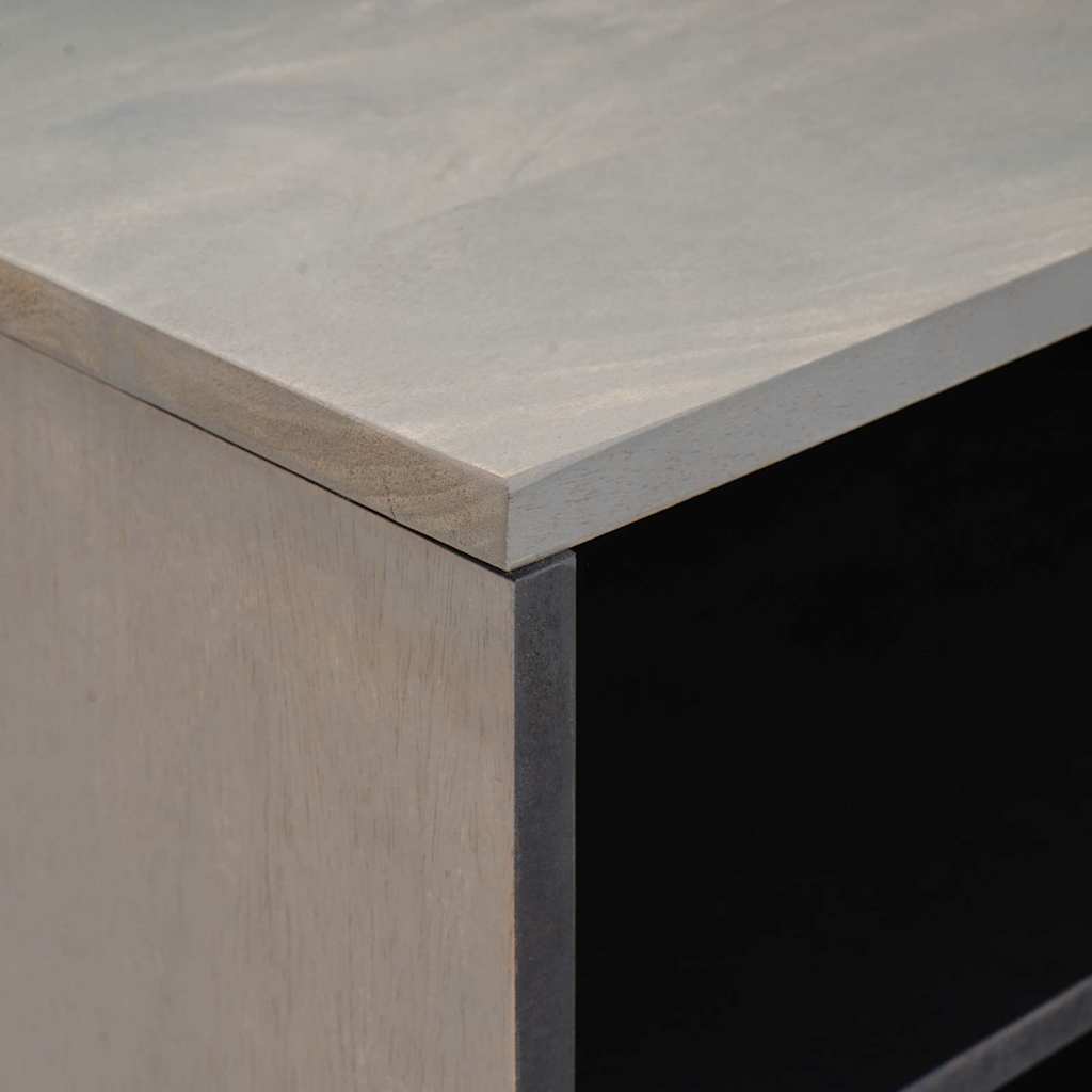 Mobile TV con lo scaffale Grigio e Oro 80 x 31.5 x 46 cm