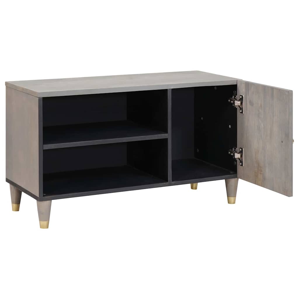 Mobile TV con lo scaffale Grigio e Oro 80 x 31.5 x 46 cm