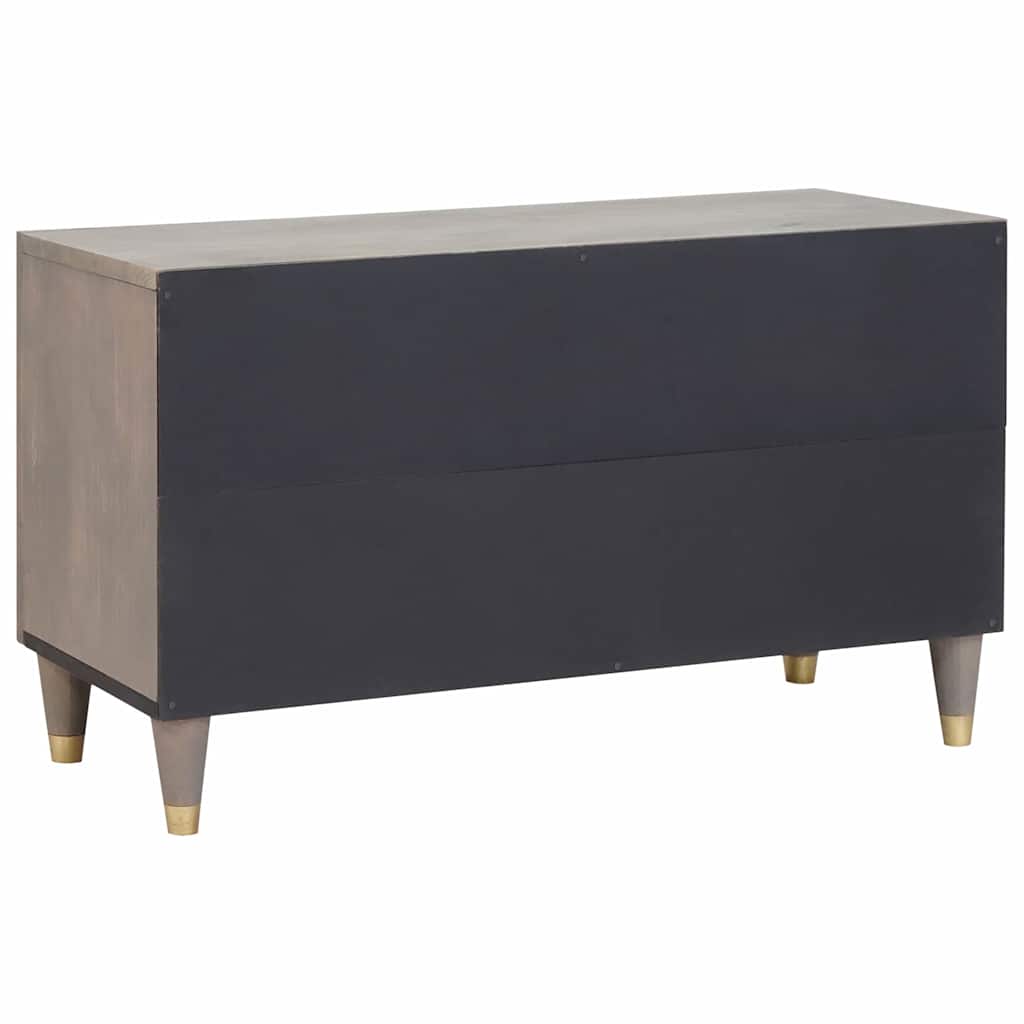 Mobile TV con lo scaffale Grigio e Oro 80 x 31.5 x 46 cm