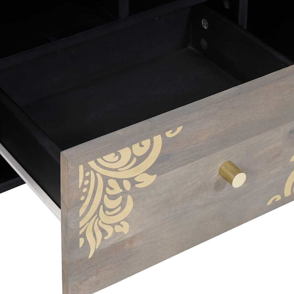Mobile TV con cassetto Grigio e Oro 100 x 33.5 x 46 cm