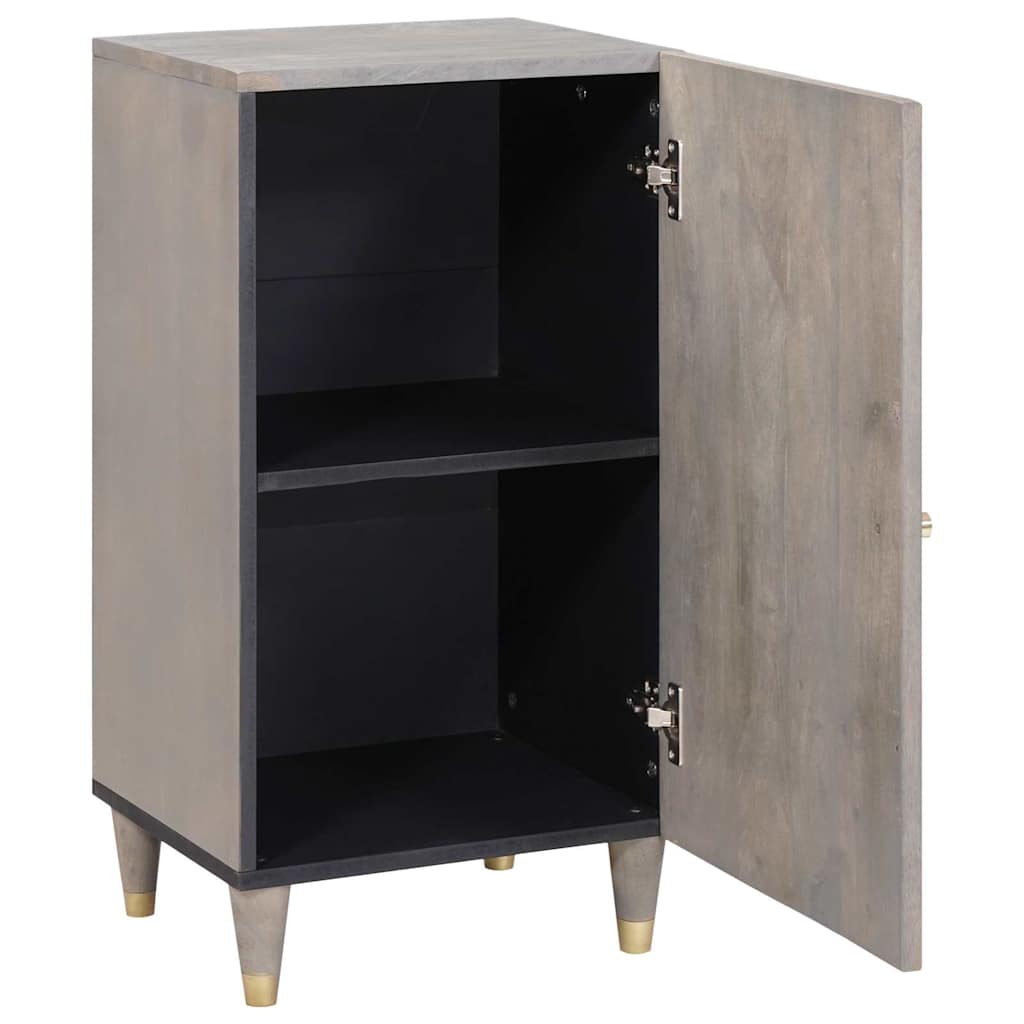 Credenza Grigio e Oro 40 x 33.5 x 75 cm Legno massello di mango