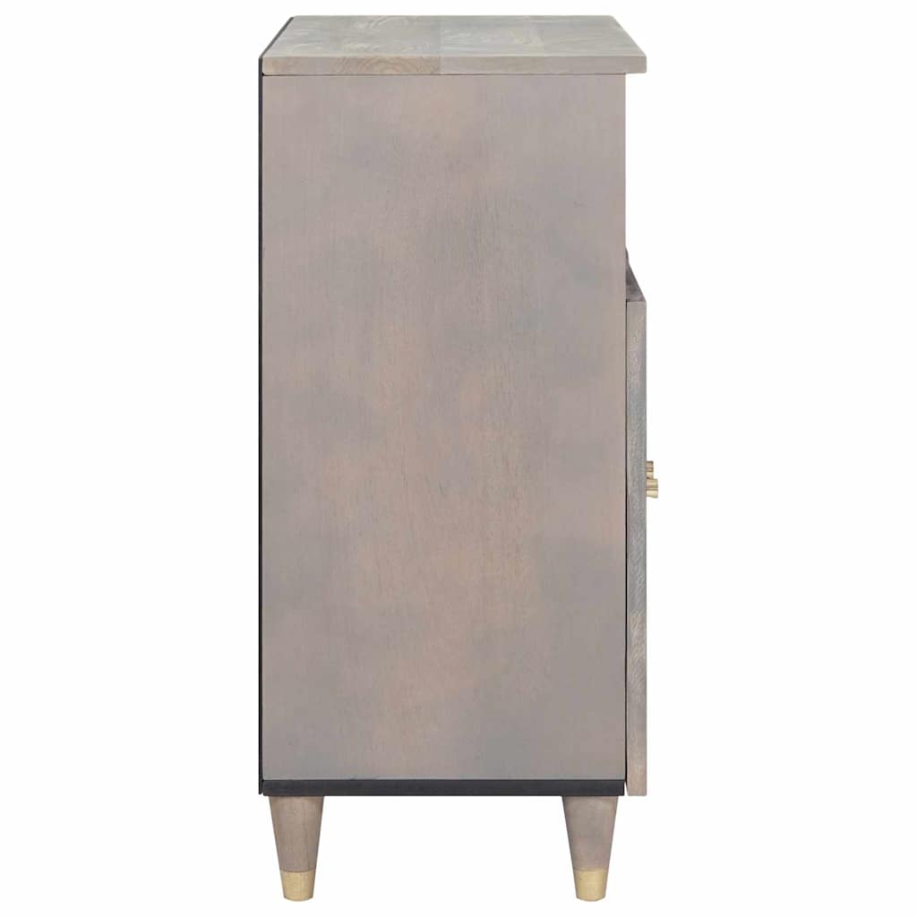 Credenza Grigio e Oro 60 x 33.5 x 75 cm Legno massello di mango
