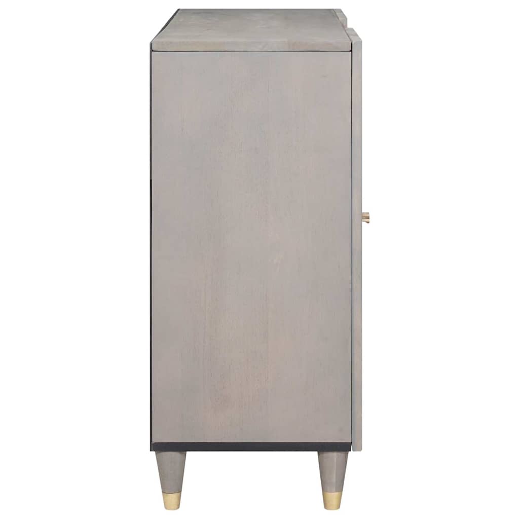 Credenza Grigio e Oro 90 x 33.5 x 75 cm Legno massello di mango