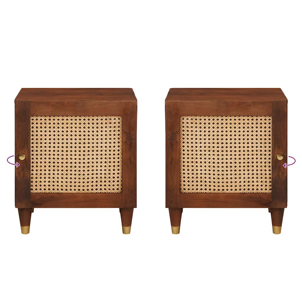 Armadio da Notte 2 pz Marrone 40 x 33,5 x 46 cm