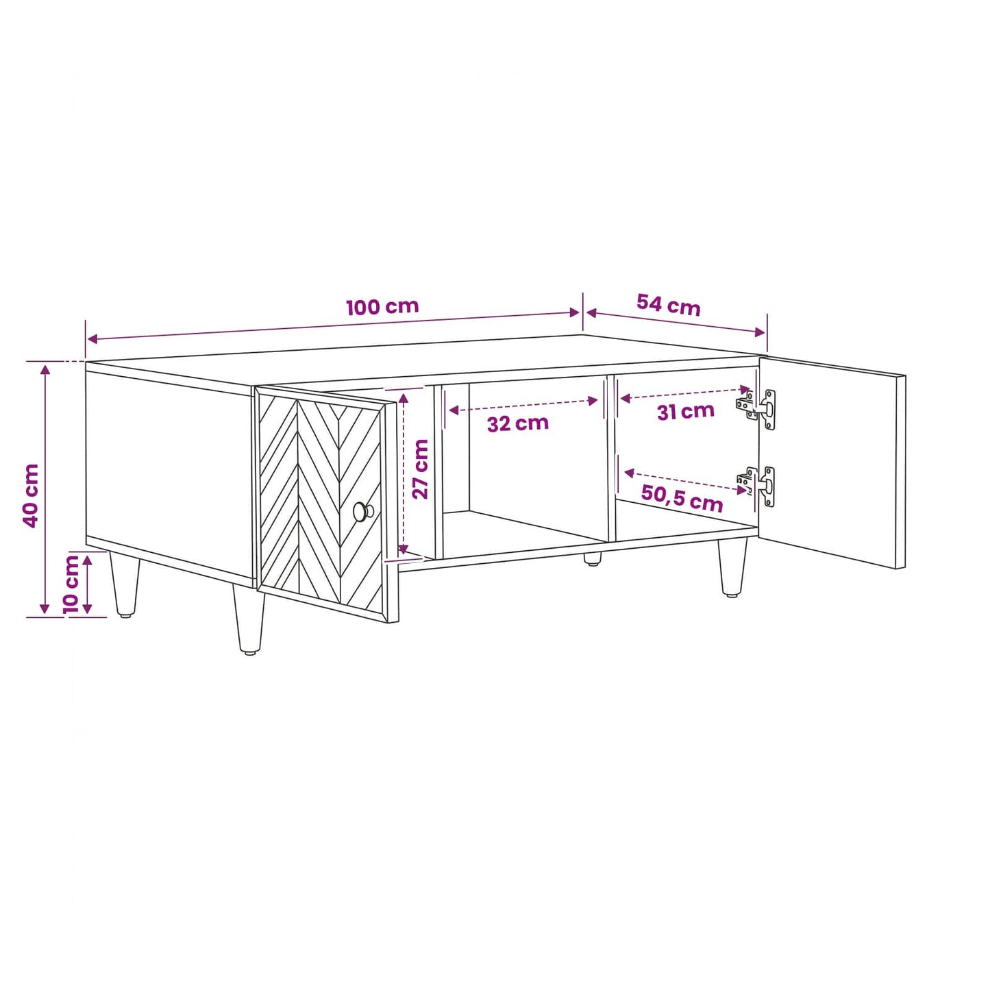 Tavolino da salotto Marrone 100 x 54 x 40 cm | homemem39