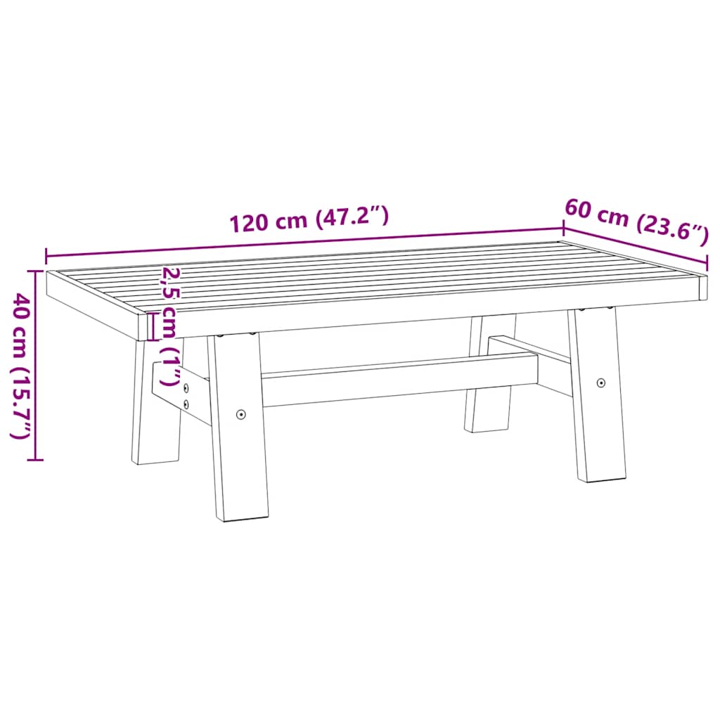 Tavolino NOAIN Gambe a Forma di A 120x60x40cm in Legno Massello | homemem39