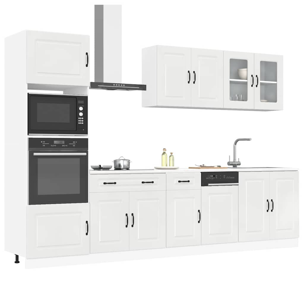 Set Mobili da Cucina 7 pz Kalmar Bianchi Lucido in Truciolato - homemem39