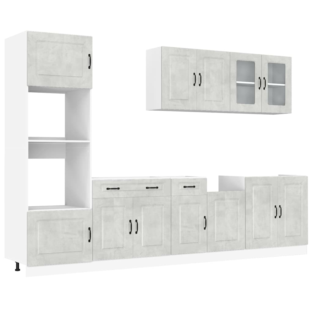 Set Mobili da Cucina 7 pz Kalmar Grigio Cemento in Truciolato - homemem39
