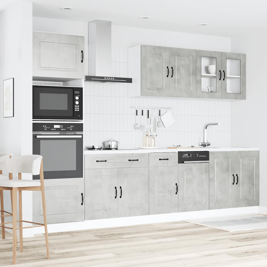 Set Mobili da Cucina 7 pz Kalmar Grigio Cemento in Truciolato - homemem39