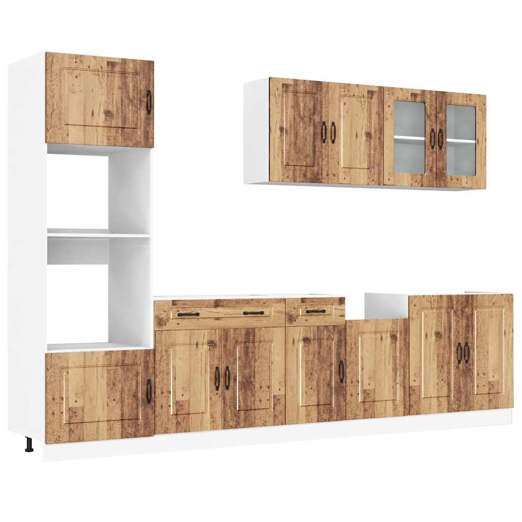 Set Mobili da Cucina 7 pz Kalmar Legno Vecchio in Truciolato - homemem39