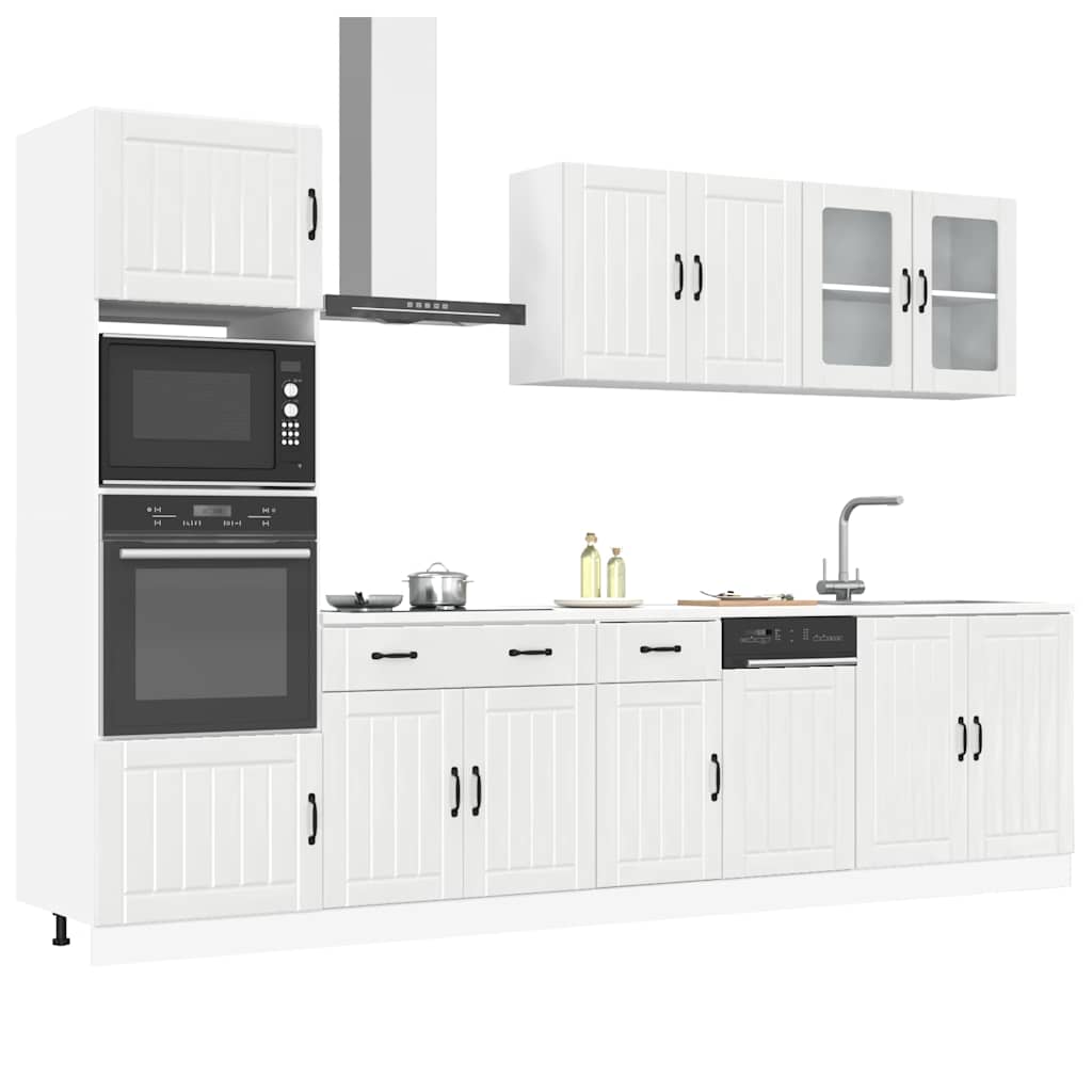 Set Mobili da Cucina 7 pz Kalmar Bianchi Lucido in Truciolato - homemem39