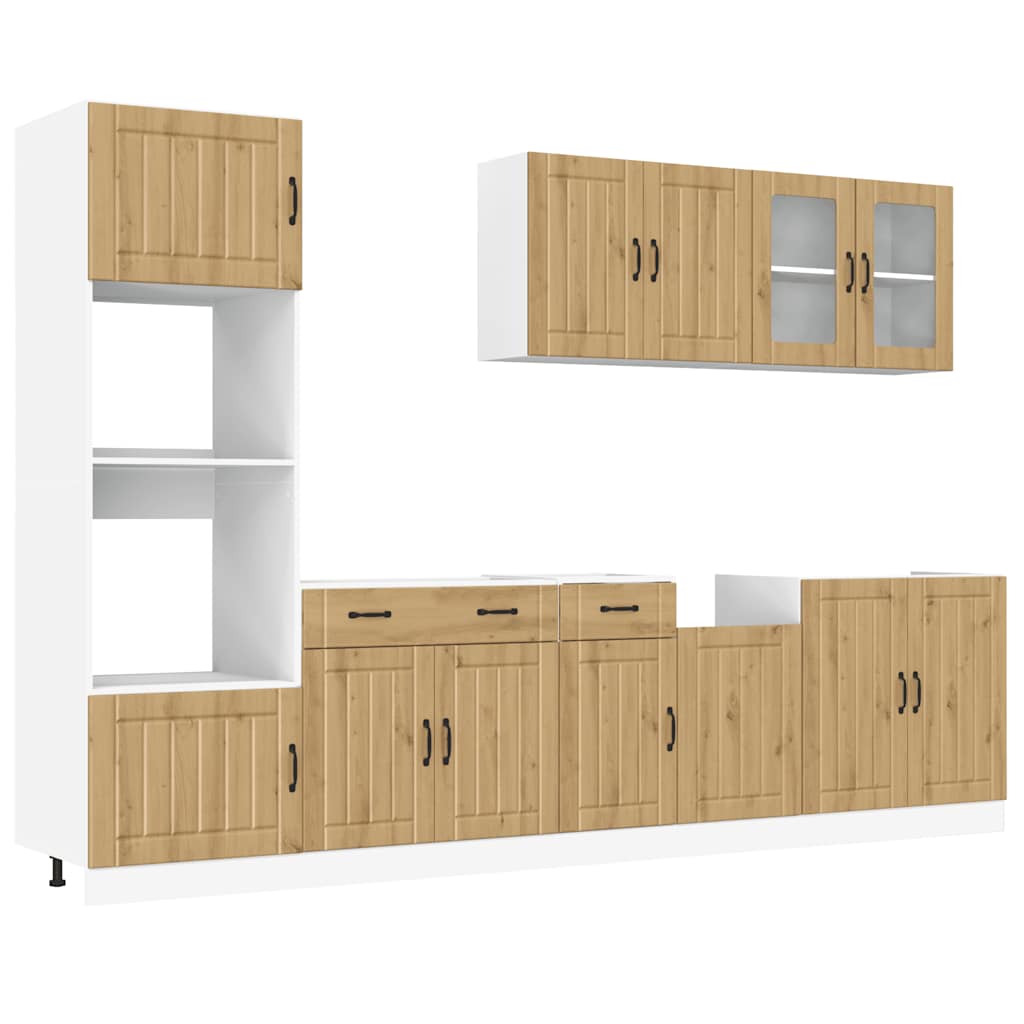 Set Mobili da Cucina 7 pz Kalmar Rovere Artigianale Truciolato - homemem39