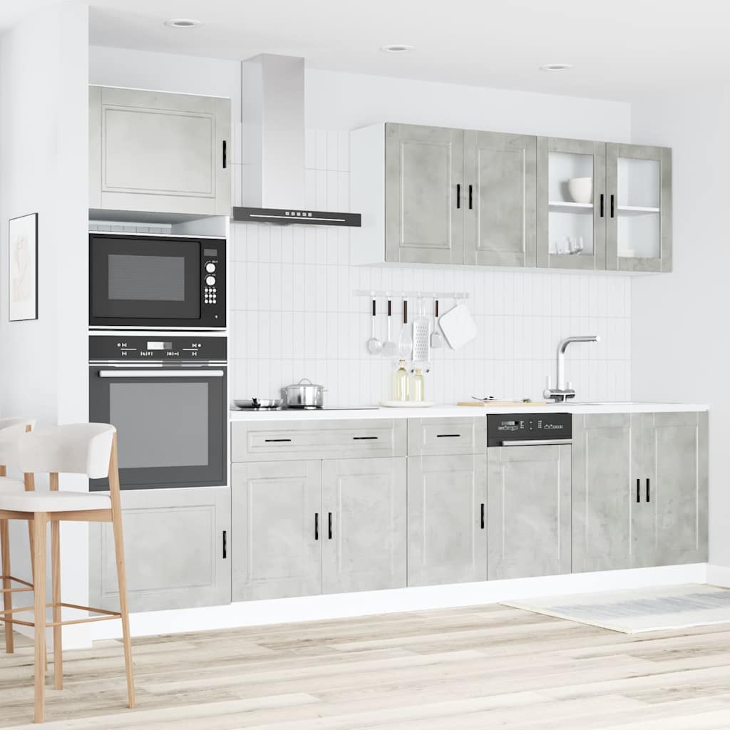 Set Mobili da Cucina 7 pz Kalmar Grigio Cemento in Truciolato - homemem39