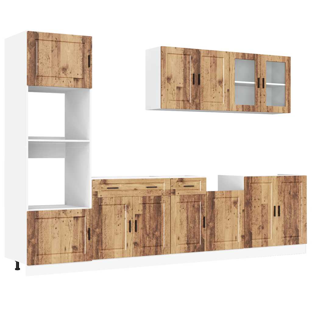 Set Mobili da Cucina 7 pz Kalmar Legno Vecchio in Truciolato - homemem39