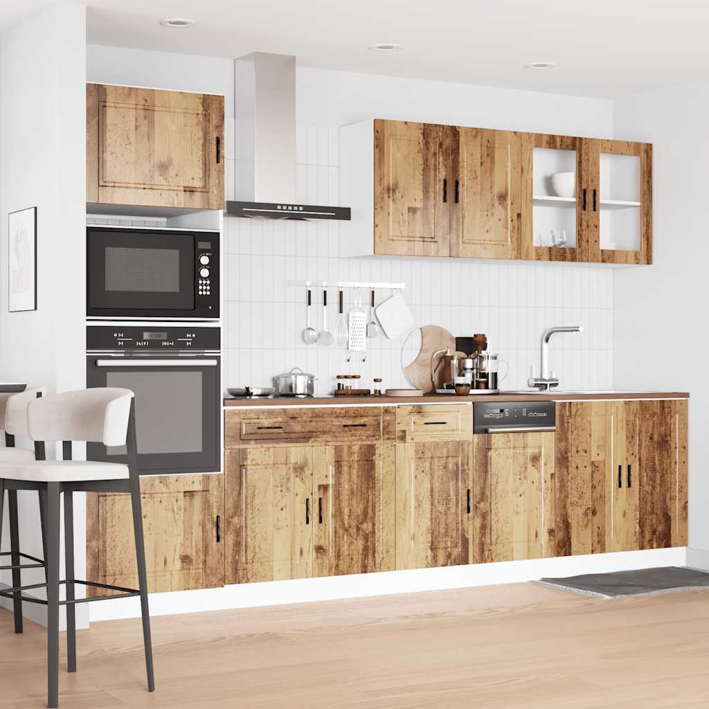 Set Mobili da Cucina 7 pz Kalmar Legno Vecchio in Truciolato - homemem39