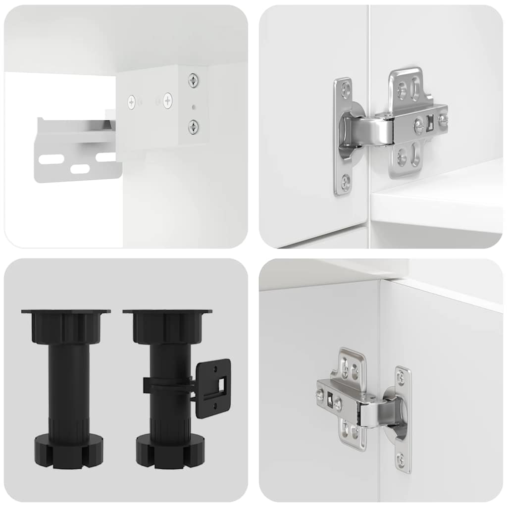 Set Mobili da Cucina 7 pz Kalmar Bianchi Lucido in Truciolato - homemem39