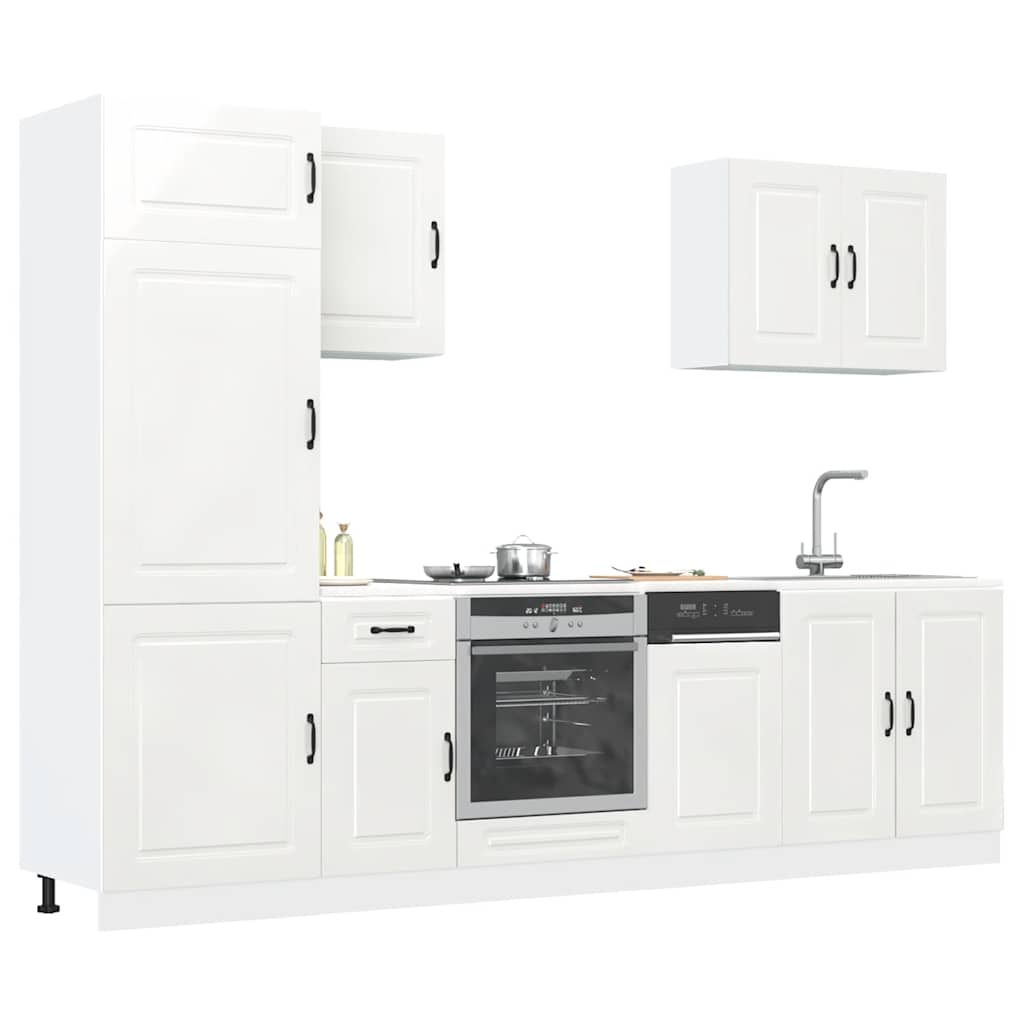 Set Mobili da Cucina 7 pz Kalmar Bianchi Lucido in Truciolato - homemem39