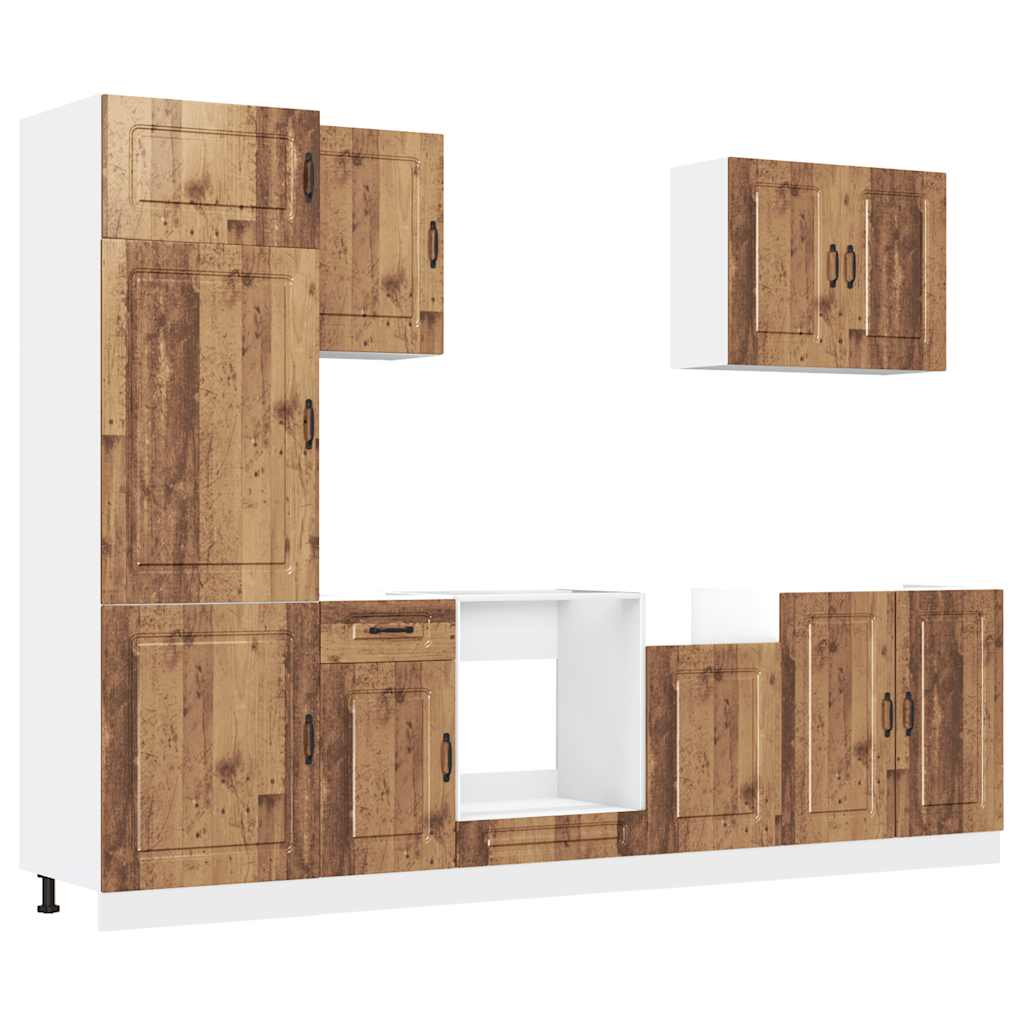 Set Mobili da Cucina 7 pz Kalmar Legno Vecchio in Truciolato - homemem39