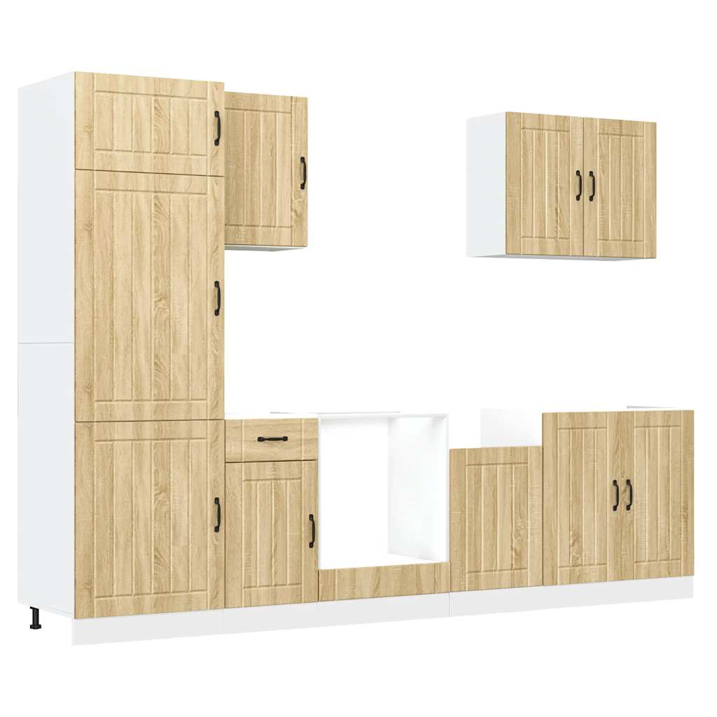Set Mobili da Cucina 7 pz Lucca Rovere Sonoma in Truciolato - homemem39