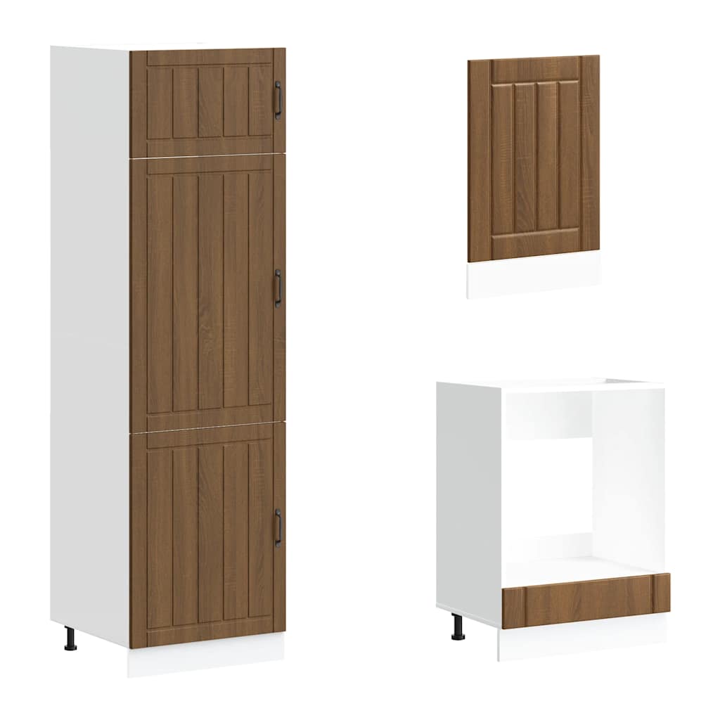 Set Mobili da Cucina 7 pz Lucca Rovere Marrone in Truciolato - homemem39