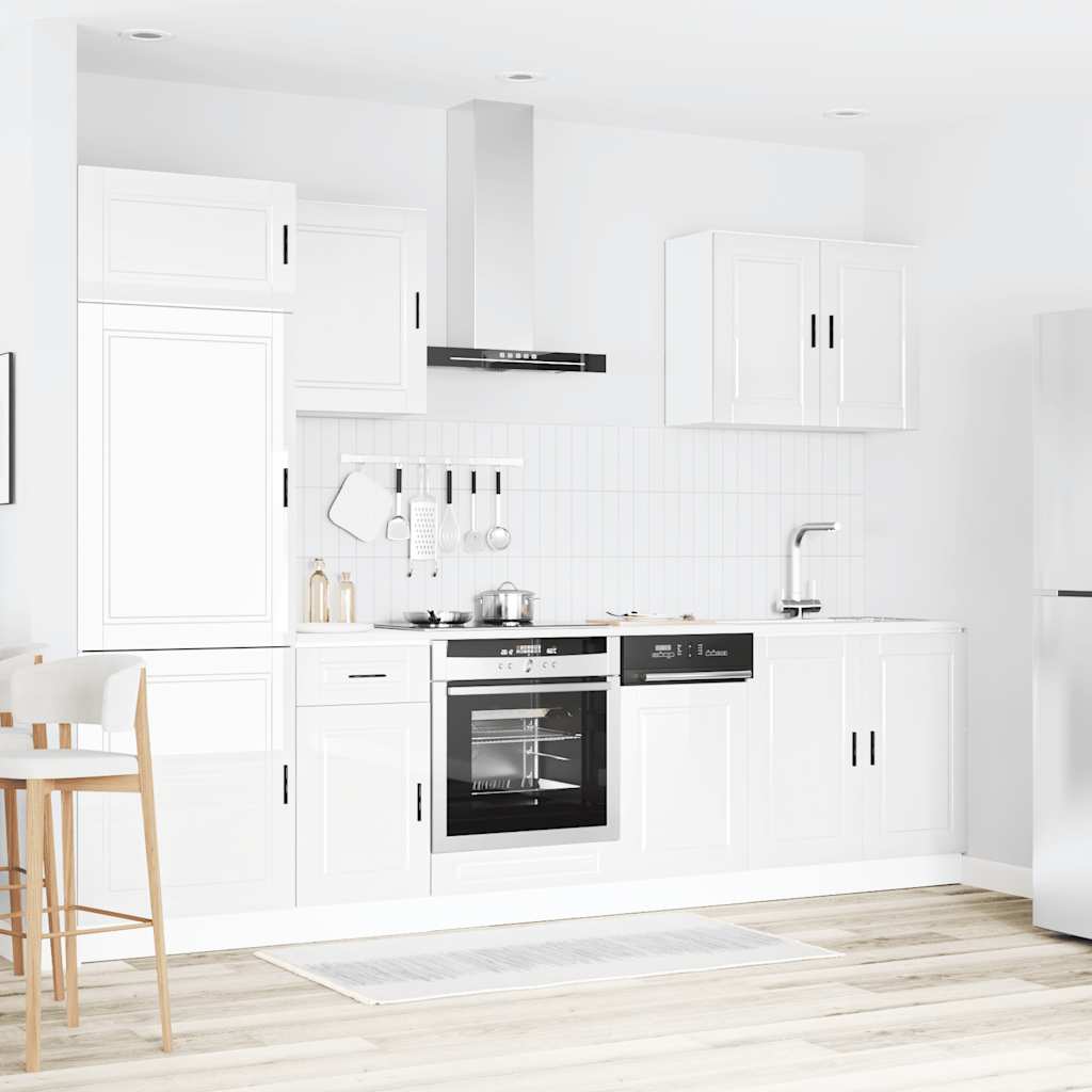Set Mobili da Cucina 7 pz Kalmar Bianchi Lucido in Truciolato - homemem39