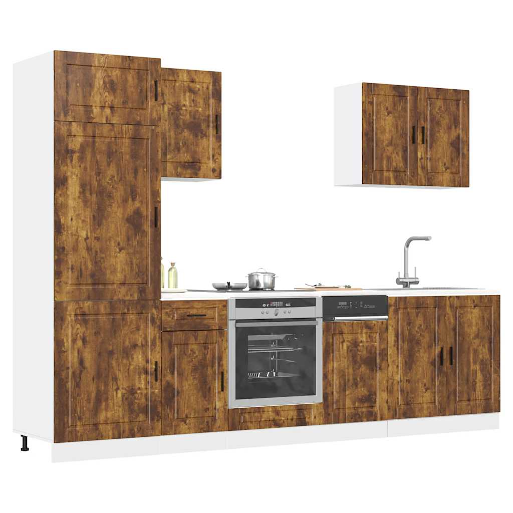 Set Mobili da Cucina 7 pz Kalmar Rovere Fumo Legno Multistrato - homemem39