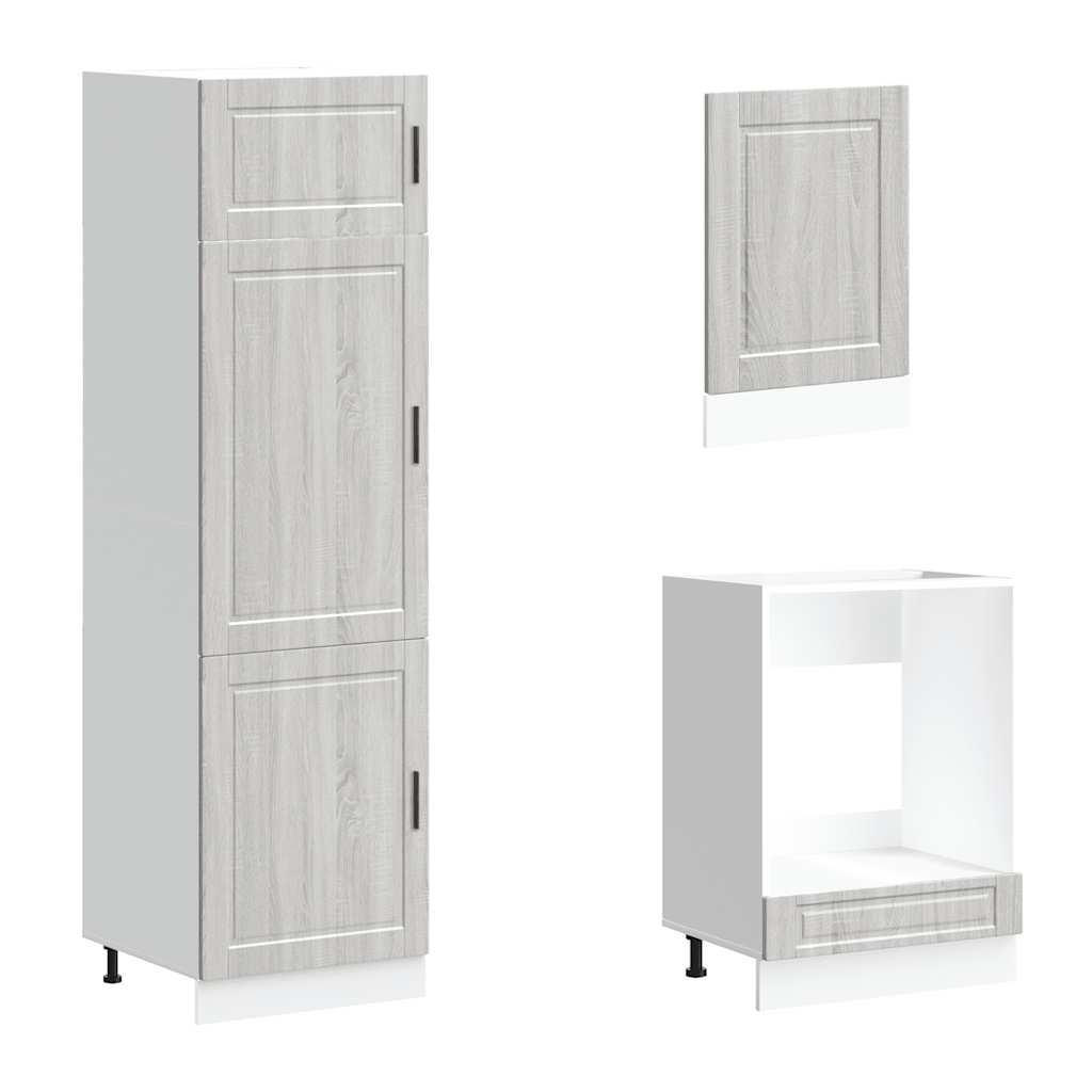 Set Mobili da Cucina 7 pz Kalmar Grigio Sonoma in Truciolato - homemem39