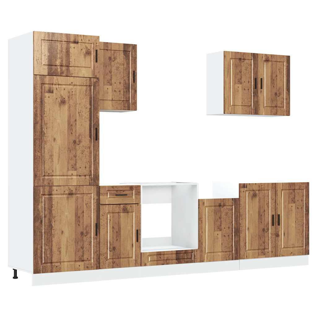 Set Mobili da Cucina 7 pz Kalmar Legno Vecchio in Truciolato - homemem39