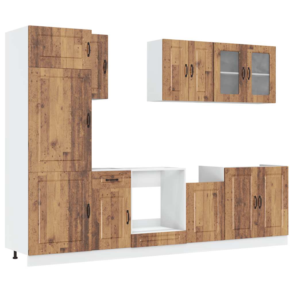 Set Mobili da Cucina 8 pz Kalmar Legno Vecchio in Truciolato - homemem39