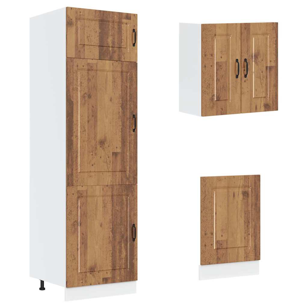 Set Mobili da Cucina 8 pz Kalmar Legno Vecchio in Truciolato - homemem39