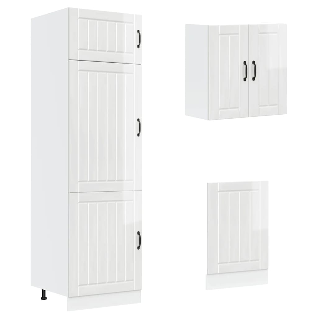 Set Mobili da Cucina 8 pz Kalmar Bianchi Lucido in Truciolato - homemem39