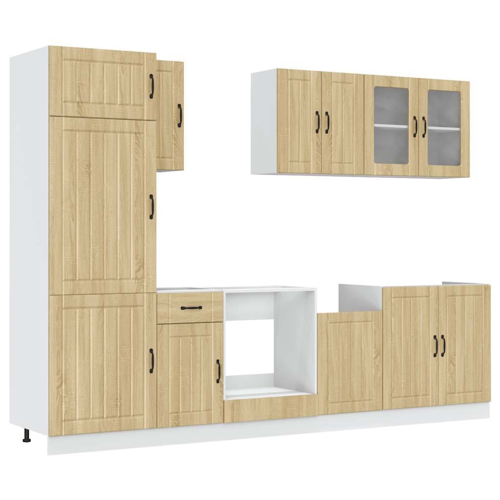 Set Mobili da Cucina 8 pz Kalmar Rovere Sonoma in Truciolato - homemem39